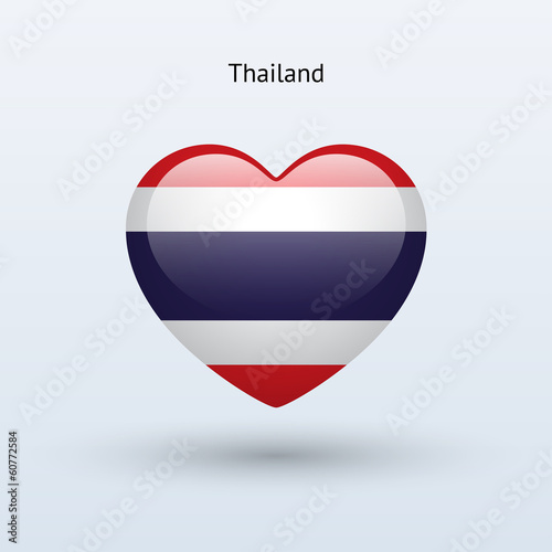 Free Download Love Thailand symbol. Heart flag icon. - GFXLoad