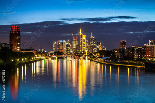 Frankfurt am Main skyline at night  Germany