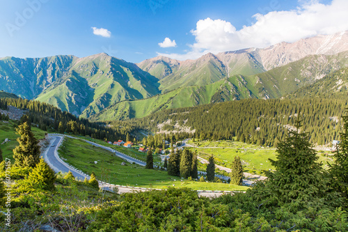 Nature near Big Almaty Lake,  Mountains, Kazakhstan photo