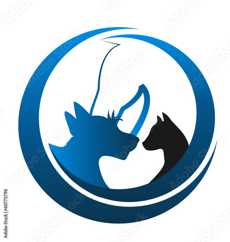 Cat dog and horse logo