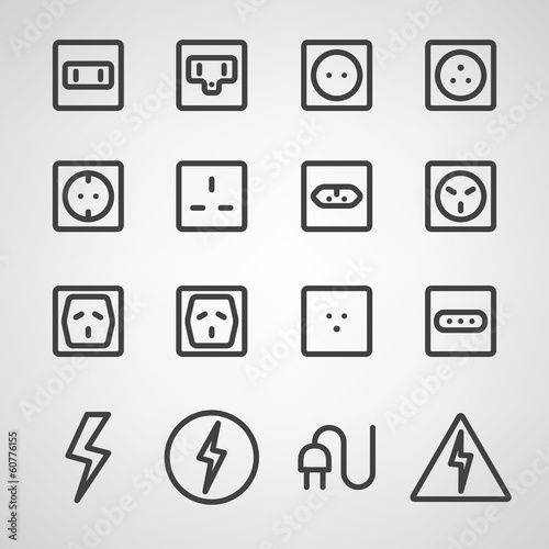 Energy and resource icon set