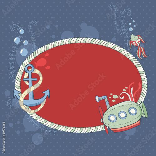 Cute nautical summer sea card