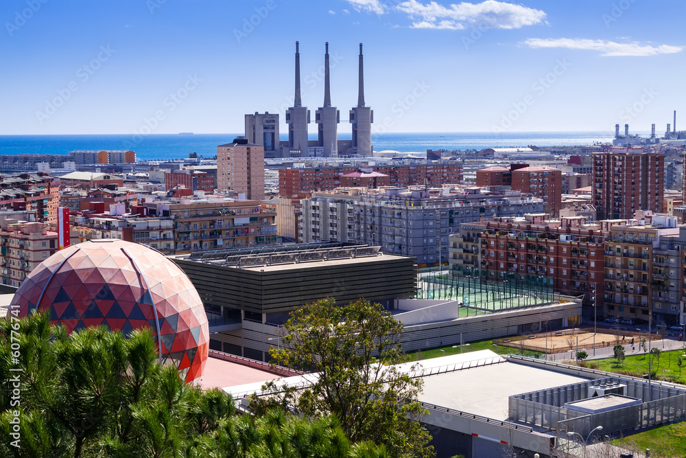 Fototapeta premium Badalona and Sant Adria de Besos. Barcelona