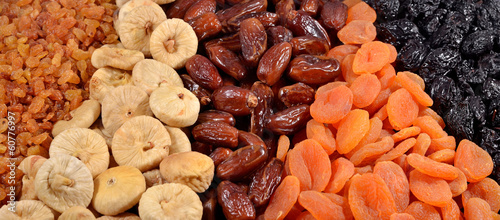 Various dried fruits background