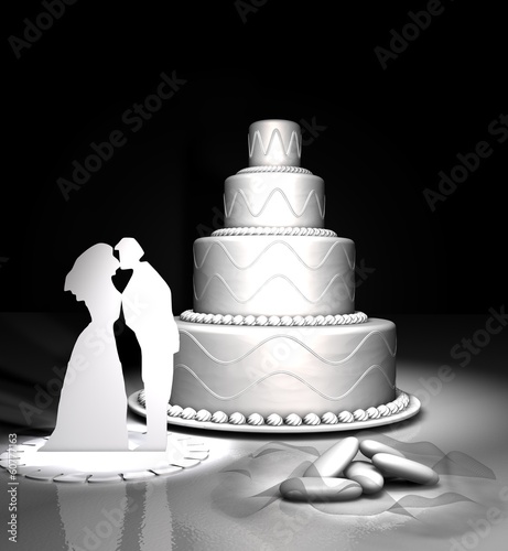 Tableau sur toile wedding cake and comfit