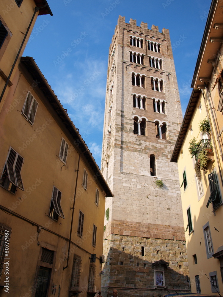 Belfry of San Martino church, Lucca, Italy