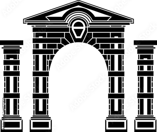 fantasy arch and columns. stencil. eighth variant