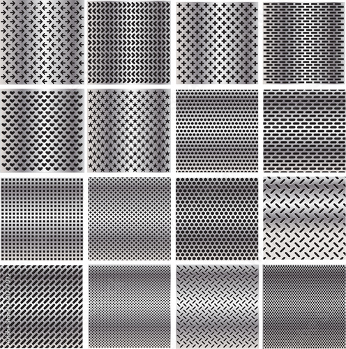 Metal texture set. Vector illustration.