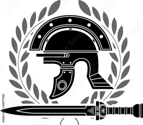 roman helmet. stencil. fifth variant