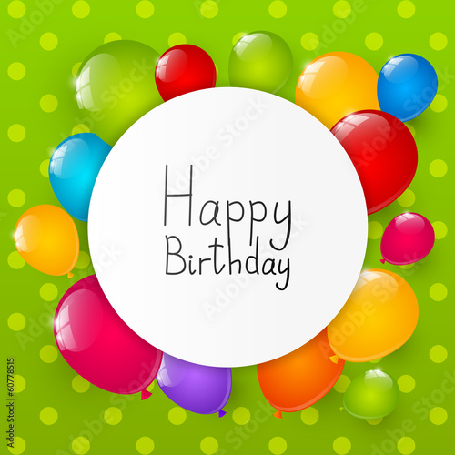 Birthday background with color balloons