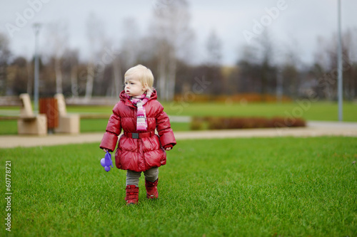 Adorable girl in a park