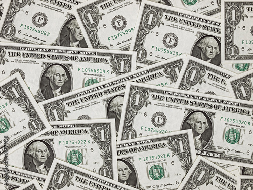 A Pile of One Dollar Bills as a Money Background