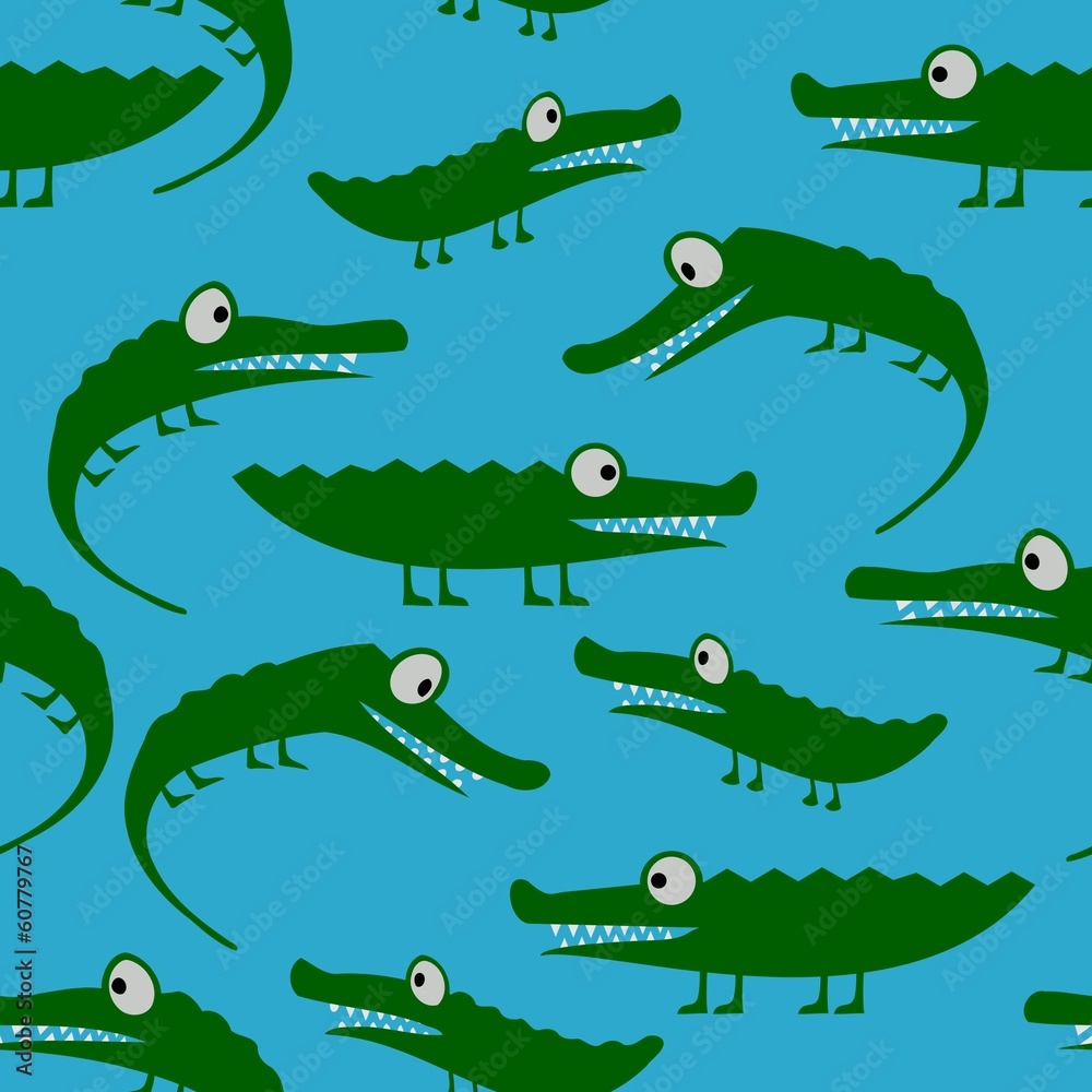 Naklejka premium Seamless Crocodiles