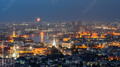 Grand palace at twilight in Bangkok