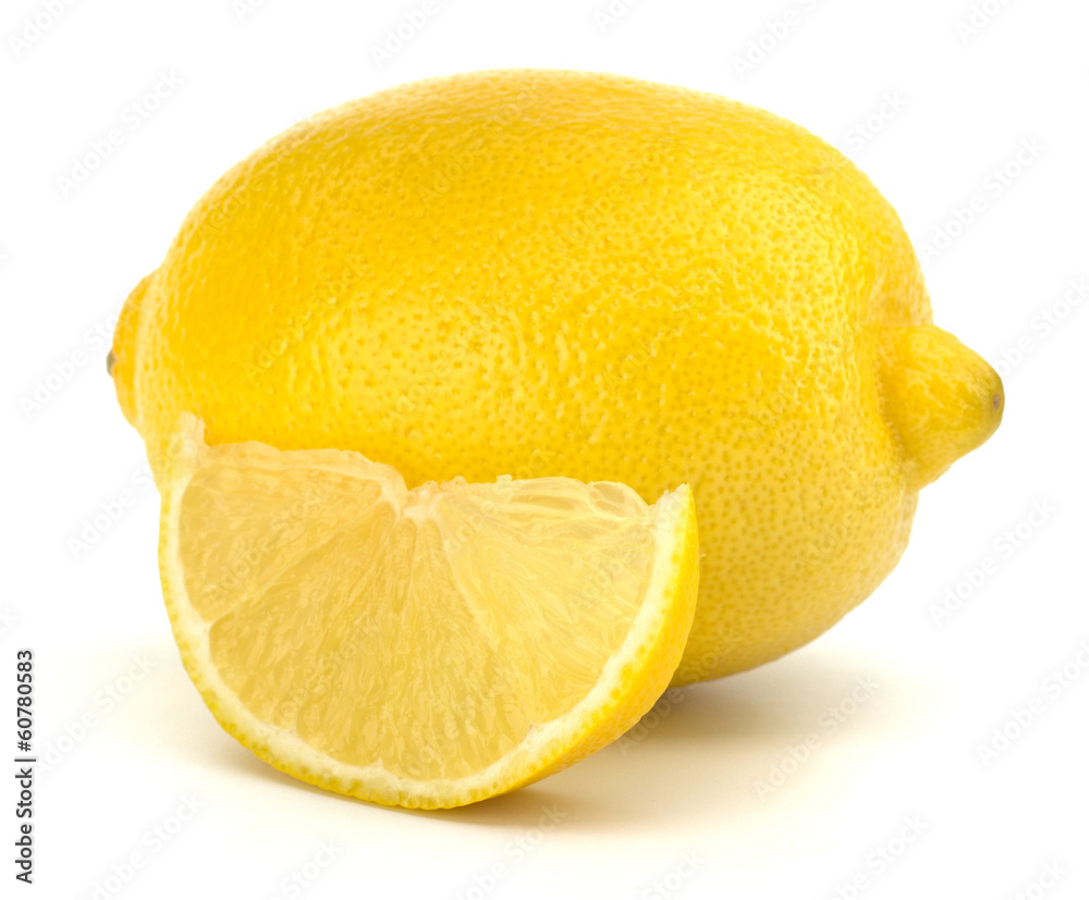 lemon and slice isolated on white background lemon and slice isolated on white background