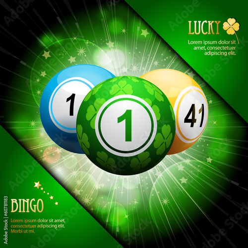 lucky clover bingo ball explosion on green