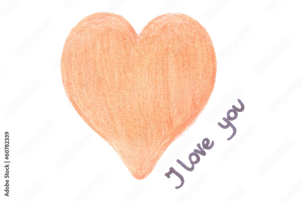 Heart shape with words I love you. White background Heart shape with words I love you. White background