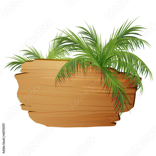 Vector Illustration of a Natural Background with Palm Trees