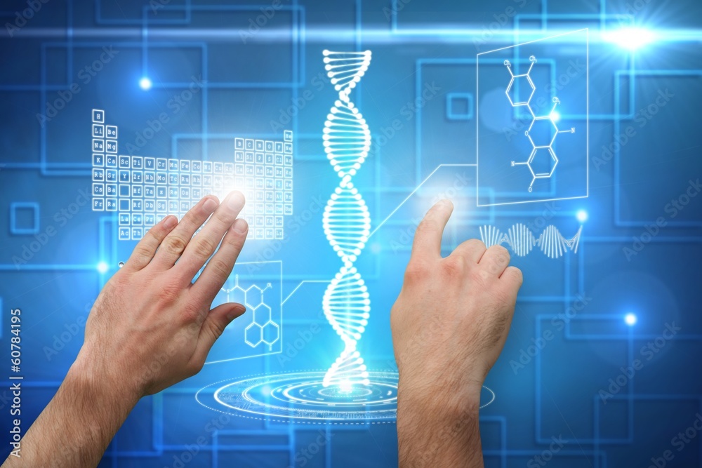 Composite image of hands pointing and presenting Composite image of hands pointing and presenting