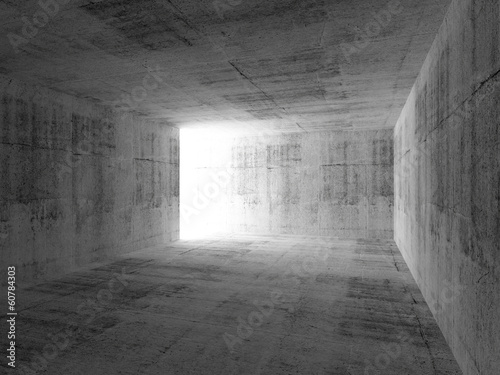 Abstract empty dark room interior with concrete walls