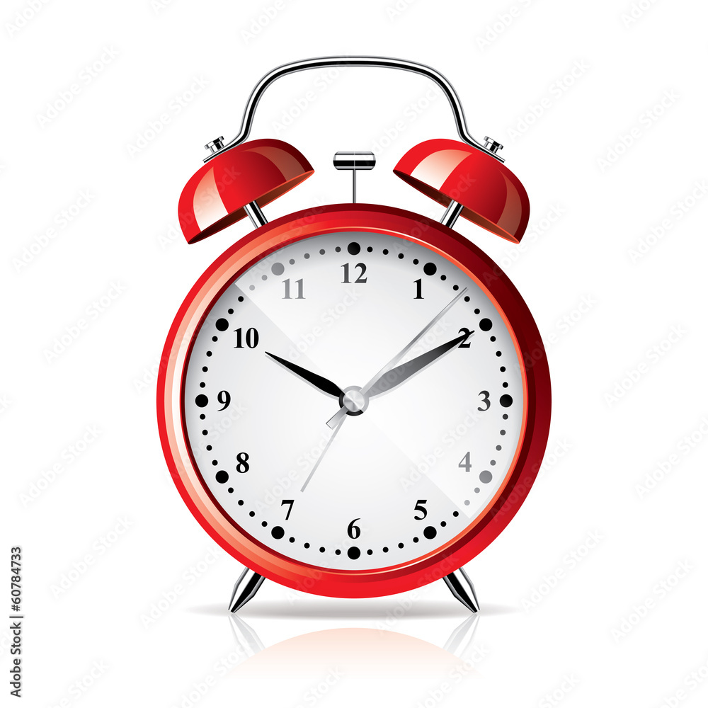 Red alarm clock isolated on white vector Red alarm clock isolated on white vector