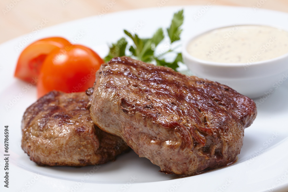 steak with sauce