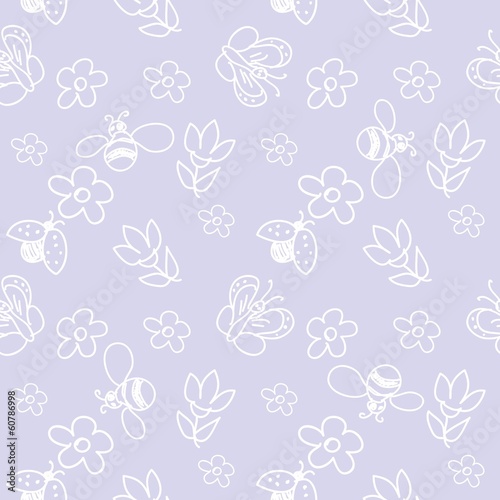 Baby insects seamless Pattern