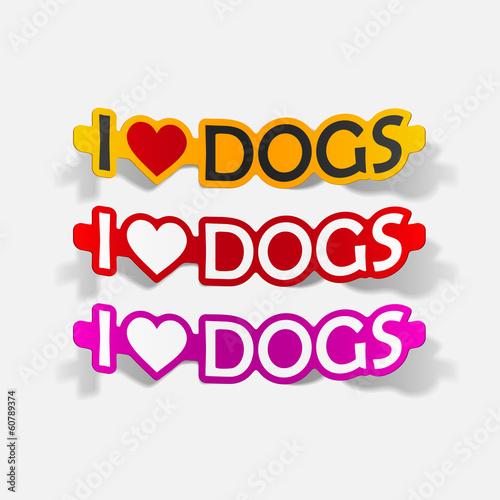 I Love Dogs, realistic design element