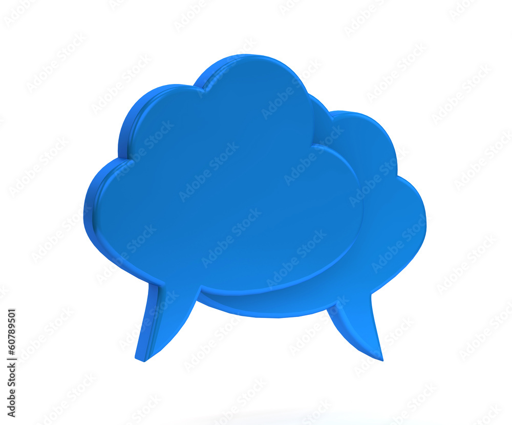 blue cloudy dialog icon on a white background blue cloudy dialog icon on a white background