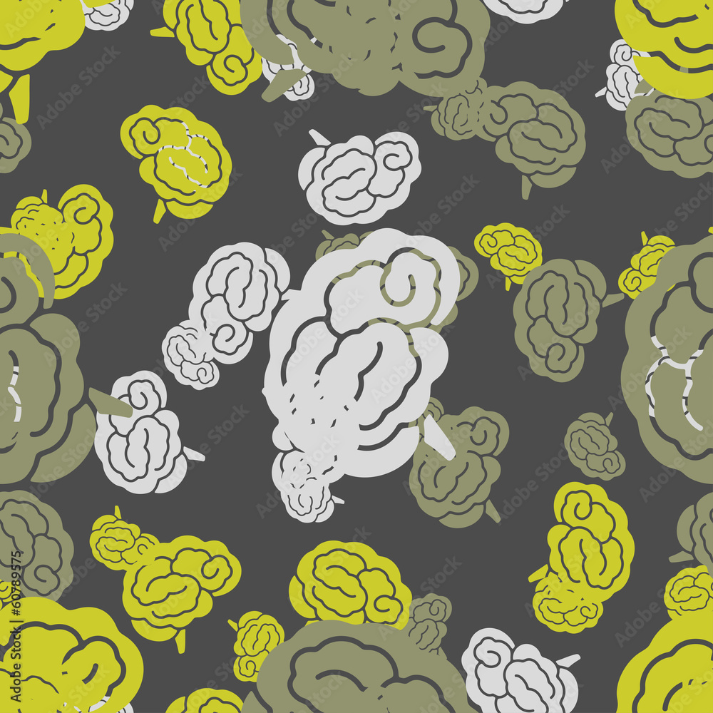 seamless pattern, brain seamless pattern, brain