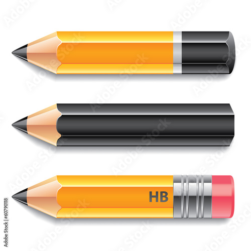 Three pencils vector illustration