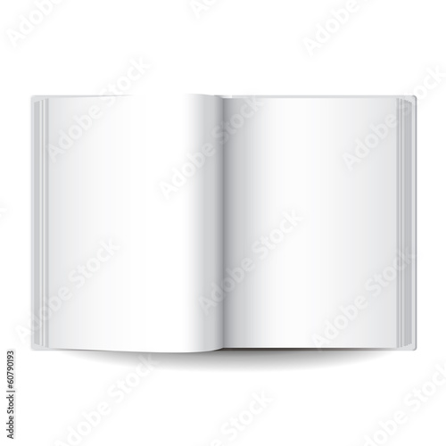 White opened book isolated vector