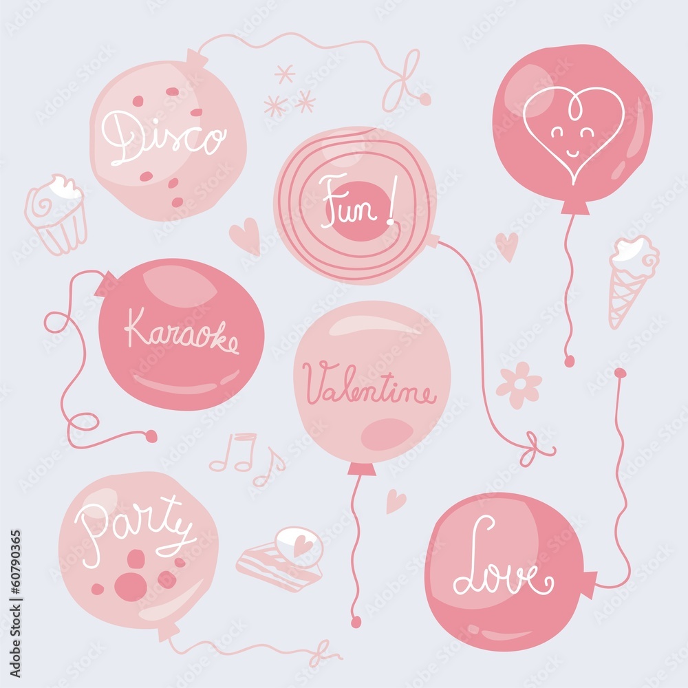Valentine's Day Balloons Set