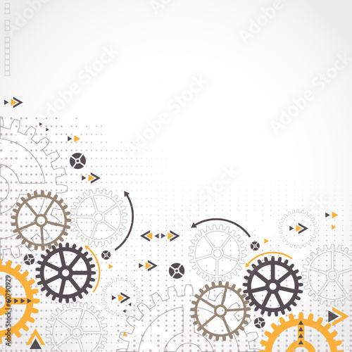 Abstract technology background. Cog wheel theme