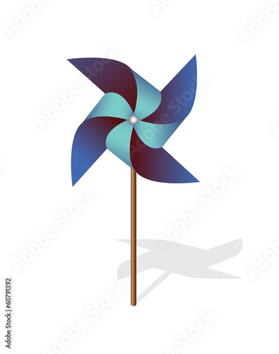 Blue pinwheel 3d  vector
