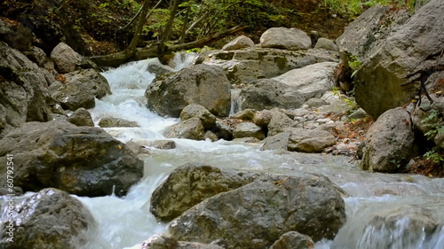 Affluent mountain stream after a rain.