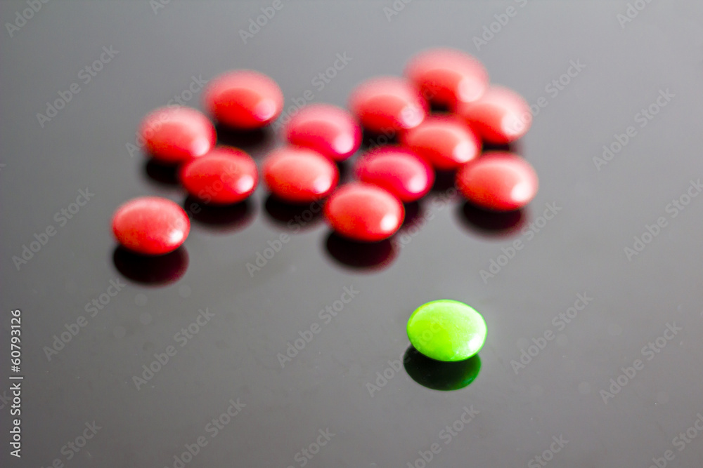 Pills on the black background Pills on the black background