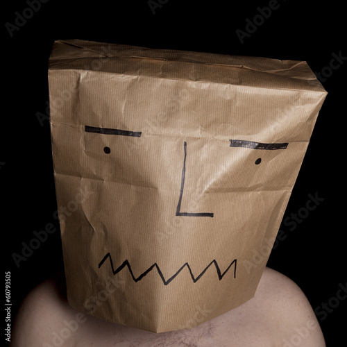 Fotografia Man with paper bag in head