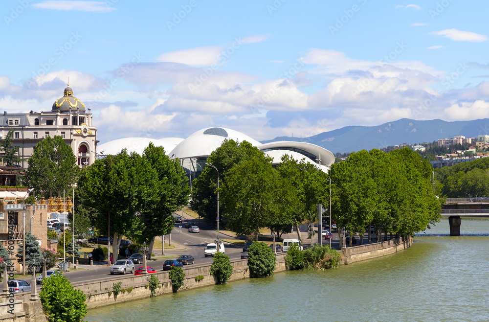 The right embankment of the river Mtkvari. Tbilisi. Georgia