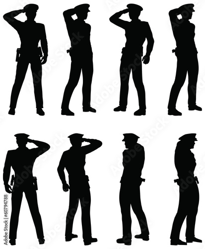 Soldier, officer, captain, policeman saluting