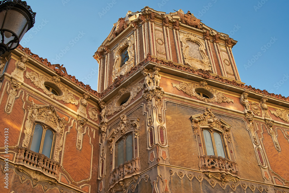 Fototapeta premium Historic buildings with lace fronts of city Valencia Spain