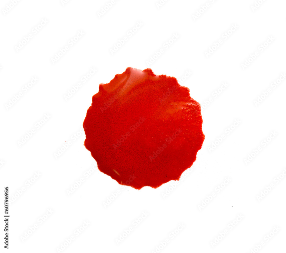 abstract blotch red drops on a white background