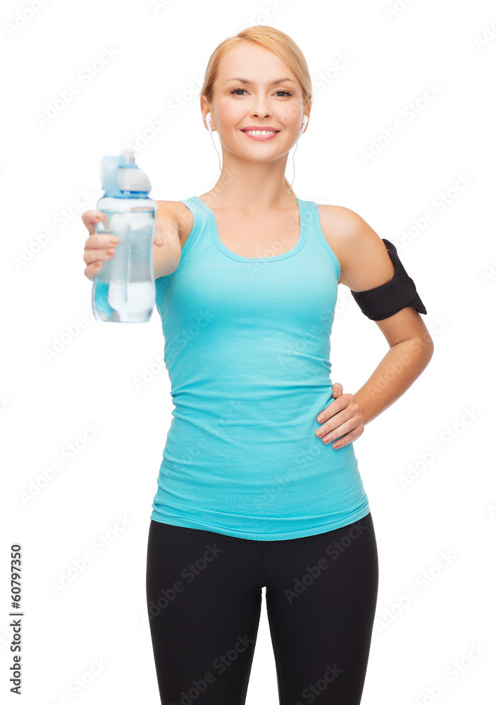 sporty woman running with smartphone and earphones sporty woman running with smartphone and earphones