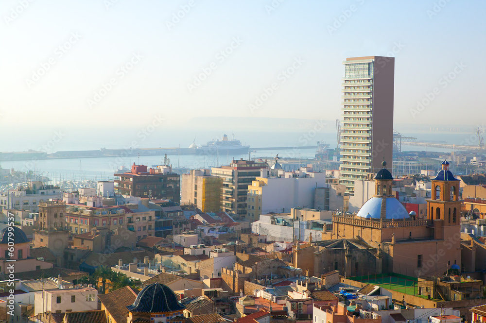 Fototapeta premium Alicante cityscape skyline in mediterranean sea