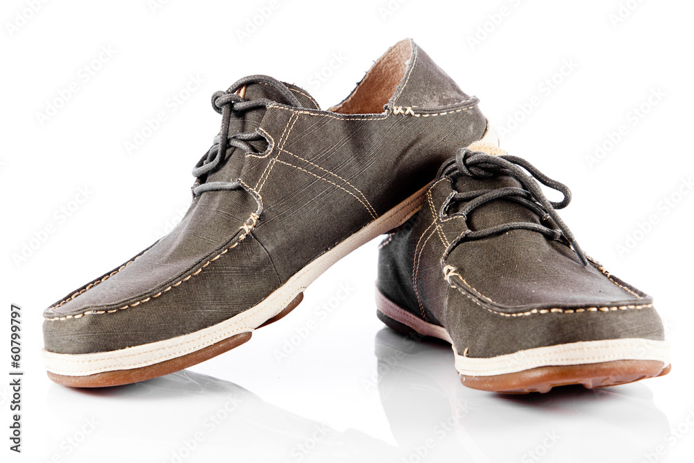 Male shoes over white