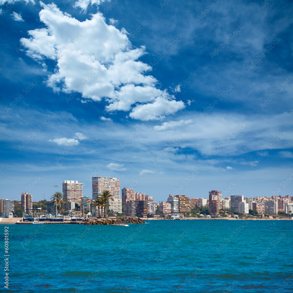 San Juan de Alicante view from Postiguet beach San Juan de Alicante view from Postiguet beach