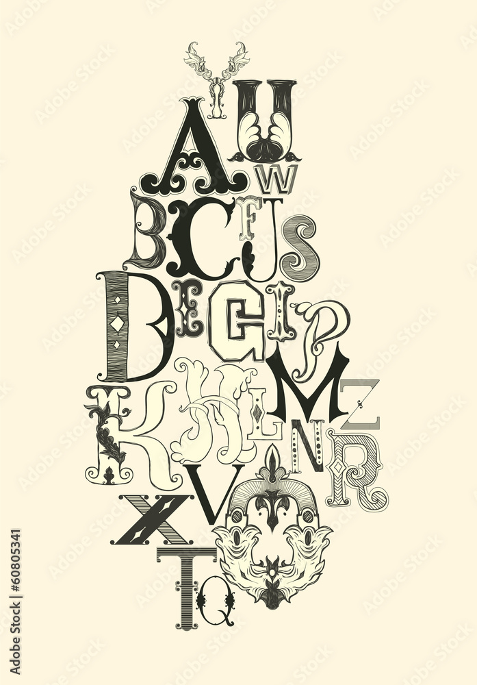 Black alphabet letters