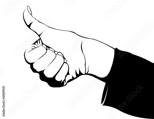 Comic style woman thumbs up gesture photo