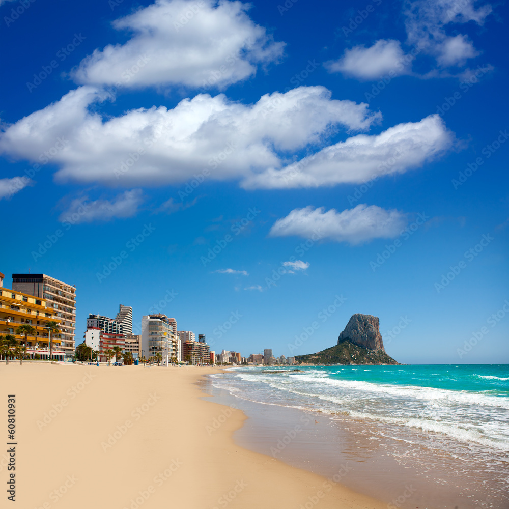 Calpe Alicante Arenal Bol beach with Penon de Ifach