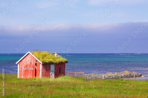 Fishermans shed with sod roof